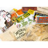 O Gauge Tinplate Advertisements Posters and Locomotive Nameplates, approx 45 Bassett-Lowke or