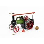 Mamod TE 1 live-steam Traction Engine, with steering rod and plastic funnel, in original box, VG,