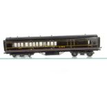 An Early Exley 0 Gauge LMS Corridor 57' Brake/3rd Class Coach, of the pre-war style in LMS dark