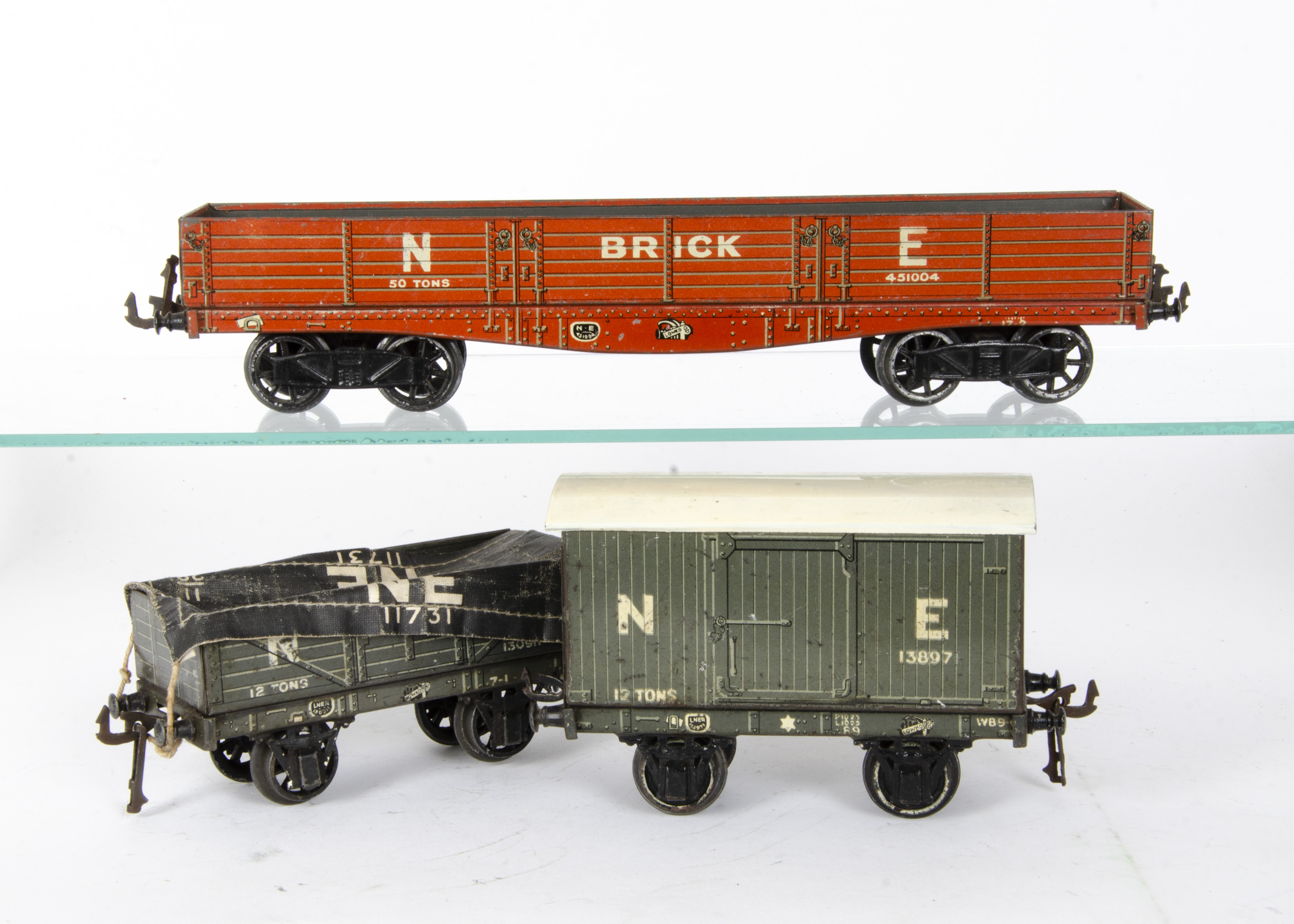 Bassett-Lowke (Winteringham) 0 Gauge NE Brick and Other Wagons, bogie brick wagon no 451004 in