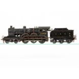 A GER-styled O Gauge clockwork Class B12/1 4-6-0 Locomotive and Tender, with scratchbuilt slightly