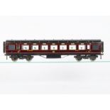 An Early Exley 0 Gauge LMS 57' 3rd Class Open Coach, of the pre-war style in LMS maroon as no