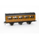 An Exley 0 Gauge K6-type 6-wheeled LNER Coach, in LNER brown as no 223, G, some small retouches,