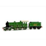 A Scratch-built 0 Gauge 3-rail electric LNER (ex-GER) B12 Class 4-6-0 Locomotive and Tender, with