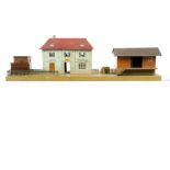 A Märklin O Gauge Station and Goods Shed Combination, with English legends 'Cloak-room' and '
