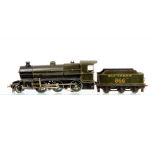 Bassett-Lowke 0 Gauge Southern olive green Mogul 2-6-0 electric Locomotive and Tender, No 866,