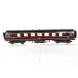 An Exley 0 Gauge K5 LMS Main Line 57' 1st Class Open Coach, in LMS crimson with transferred