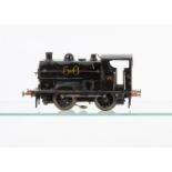 Leeds 0 Gauge black electric 0-4-0 Saddle Tank Locomotive, No 56 with remains LMC on cab sides, F