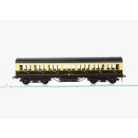 A Boxed Exley 0 Gauge Type K5 GWR Suburban 50' 3rd Class Coach, in GWR gloss brown/cream as no 2221,