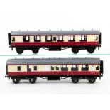 Five unboxed ACE Trains 0 Gauge BR crimson and cream Coaches, M15578, E21089 (a few marks and