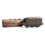 A Märklin Gauge 1 Pre-grouping Tender and JT Lowke Boiler Shell, the tender of 6-wheel design and in