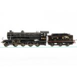 A LNER-styled O Gauge clockwork Class O2 2-8-0 Locomotive and Tender, with scratchbuilt slightly