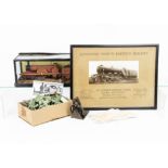 An Approximately O Gauge Card Model MR 'Spinner' with Framed Flying Scotsman Photograph and Other