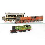 Approximately 0 Gauge Floor Trains, a pre-war 'Ubilda' 4-4-2 tank locomotive in green as no 11861 by