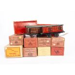 Assorted Hornby O Gauge Rolling Stock, including boxed SR green No 1 Coach, SR No 0 refrigerator