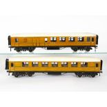 Two Re-finished Exley 0 Gauge LNER Main Line 57' Coaches, comprising 1st/3rd corridor composite no