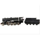 An 0 Gauge 3-rail electric 'War Department' Austerity 2-8-0 Locomotive and Tender, with worm-drive
