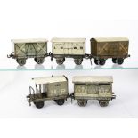 Bassett-Lowke (Carette) 0 Gauge Pre-Grouping Freight Stock, including LNWR refrigerator van, LNW