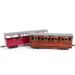 Four G Scale Kit-built Bogie and 4-wheeled Coaching Stock, a bogie buffet car in Vale of Rheidol-