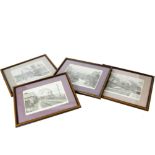 Railway Prints by John S Gibb, set of four sepia steam-era prints, framed and glazed, entitled
