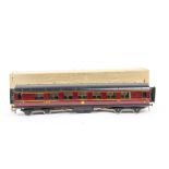 A Boxed Exley for Bassett-Lowke 0 Gauge Type K5 LMS Coach, in maroon as 1st/3rd corridor composite