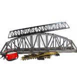 LGB G Scale Track Bridges Controllers and Accessories, track including 2 LH and 2RH turnouts, a 3-