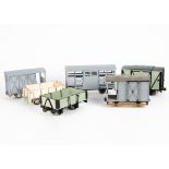 Six Kit-or Scratch-built G Scale (Gauge O) Goods Wagons by Unknown Makers, mostly of 'generic'