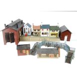 Assorted O Gauge Wooden Buildings and Other Lineside Accessories, including a Bassett-Lowke single-
