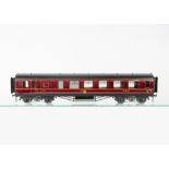 A Boxed Exley 0 Gauge Type K6 LMS Main Line 57' Brake/3rd Class Open Coach, in LMS crimson as no