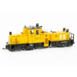 An LGB G Gauge 20670 Track Cleaning Diesel Locomotive, in yellow, in original box, VG-E, box G-VG