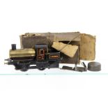 An Early Bing O Gauge live-steam spirit-fired 'Power' 2-2-0 Tank Locomotive, in LNWR lined black