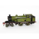 A Bing 0 Gauge clockwork LNER 4-4-0 Tank Locomotive, in lined LNER green livery as no 504, G,