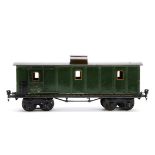 An Uncommon Märklin Gauge 1 French-market Fourgon Baggage Car, in PLM green livery with hand-painted