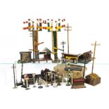 An Assemblage of O Gauge Smaller Lineside Accessories by Various Makers, including Bassett-Lowke