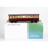 Two British Model Supply (Accucraft) G Scale (Gauge 1) Isle of Man Railway 'Pairs' Bogie Coaches, in