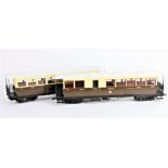 A Pair of G Scale (O gauge) Welshpool and Llanfair 'Pickering' Coaches by Garden Railway