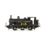 A Leeds 0 Gauge 3-rail Post-War 'Standard' 0-6-0 Tank Locomotive, in SR black as no 216 with