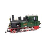 An LGB G Scale Arn-Jung 2-6-0T Locomotive, ref 2074D, finished in green/red/black as 'Spreewald',