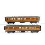 Two (Believed-to-be) Bond's 0 Gauge GNR Teak Corridor Coaches, both made in authentic teak as