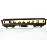 An Exley 0 Gauge K5 GWR Main Line 57' 1st/3rd Class Composite Corridor Coach, in GWR gloss brown/