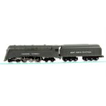 An American 0 Gauge 3-rail electric NYC Hudson 4-6-4 Locomotive and Tender by MTH, unboxed, finished