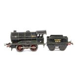 A Hornby O Gauge clockwork No 0 SR Black Locomotive and Tender, believed circa 1933-1934, the