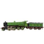 An 0 Gauge 3-rail electric GNR 2-8-0 Locomotive and Tender, attributed to Bassett-Lowke, (