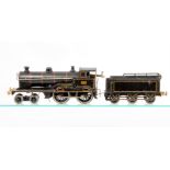 Bing 0 Gauge lined black Compound 4-4-0 2663 'George The Fifth' clockwork Locomotive and Tender,