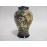 A contemporary Moorcroft pottery vase, of baluster form, in the 'Spike' pattern designed by