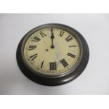A Mid 20th Century drop dial wall clock, the enamel dial with Roman numerals and marked 'British