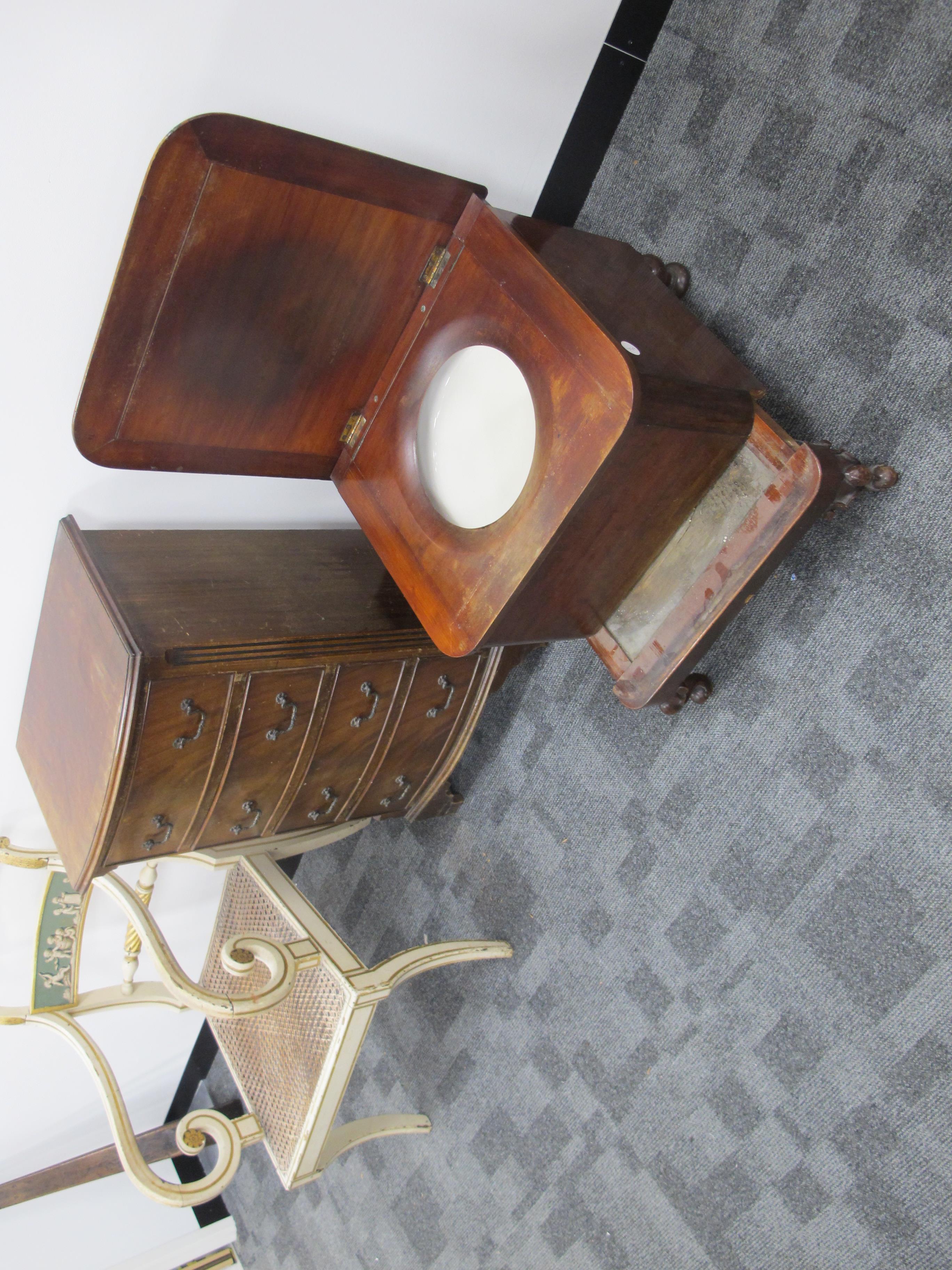 A 19th Century mahogany step commode, with original porcelain liner, raised on carved cabriole front - Image 3 of 3