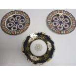 A pair of Royal Crown Derby cabinet plates, 23cm, together with a Coalport example, 22cm (3)