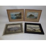 Water Colour Views By F Parr and S J Beer, a pair of framed and glazed water colours signed F Parr