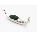 An Edwardian novelty pin cushion, in the form of a gondola, 9.5cm, Birmingham 1907